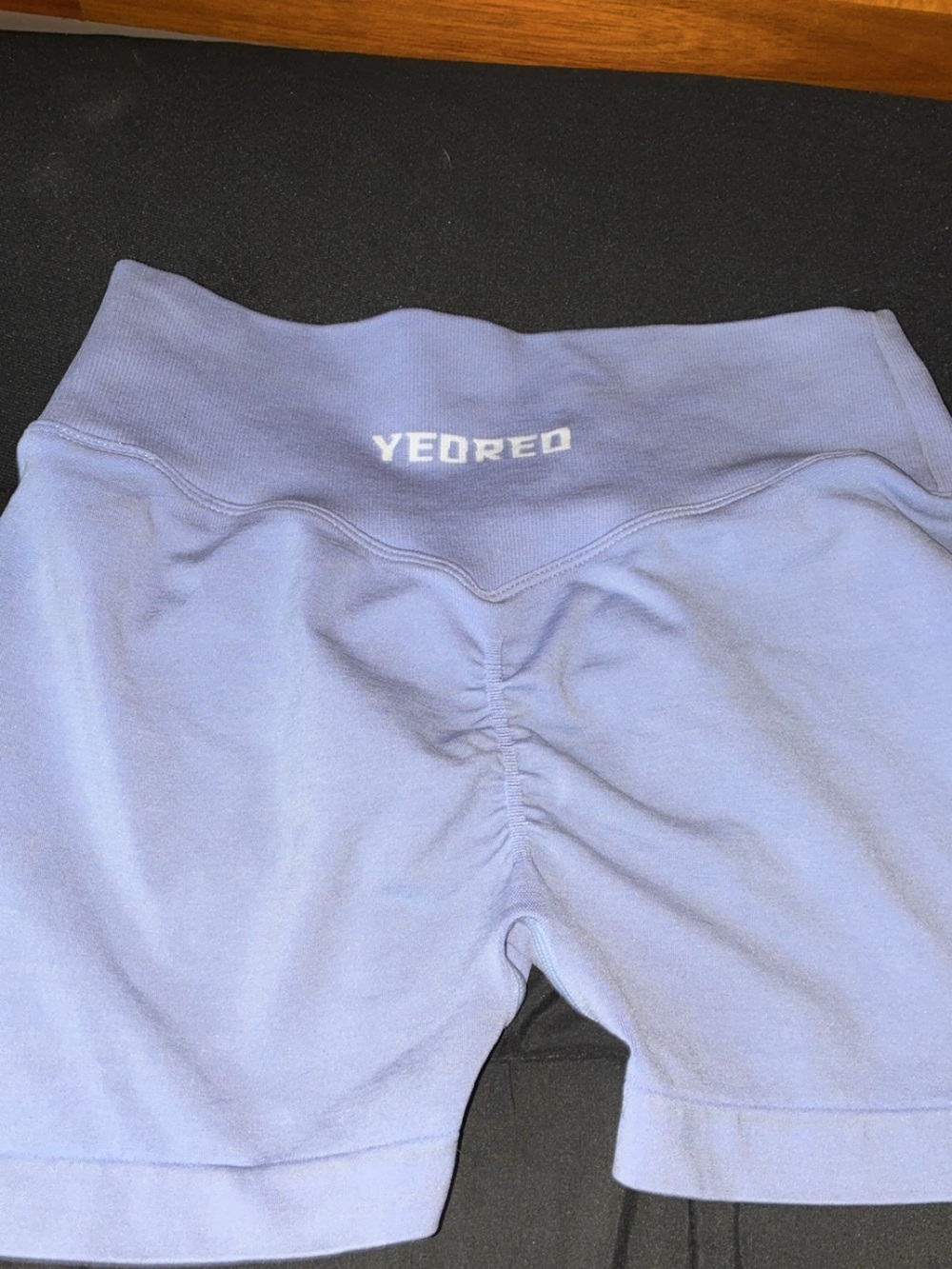 YEOREO Lavender High-Rise Scrunch Bike Shorts